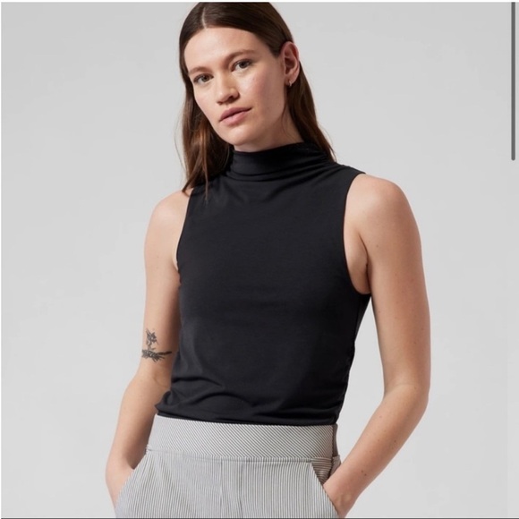 Athleta Essence Mock Neck Support Tank black Sz S 988417 - Picture 1 of 8
